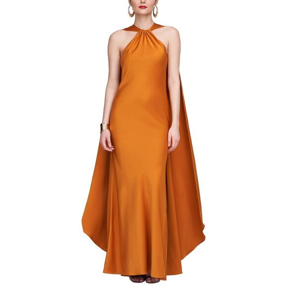 Halston WomensReta Gown Yellow